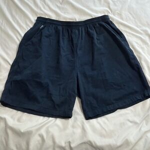 VTG Crazy Shirts Hawaii Original Mens XXL Navy Blue Elastic Waist Twill Shorts
